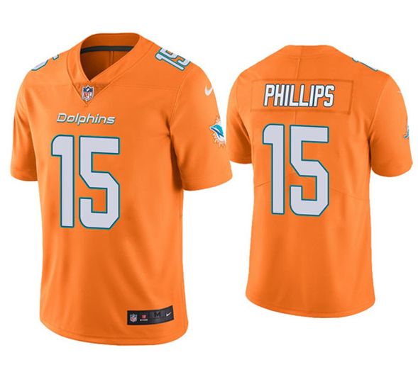 Men's Miami Dolphins #15 Jaelan Phillips Orange 2021 Vapor Untouchable Limited Stitched NFL Jersey